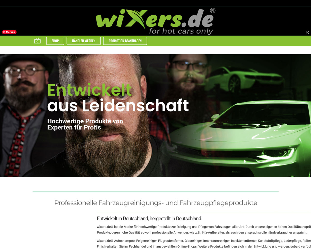 wixers.de - Markenpräsentation und Online-Shop